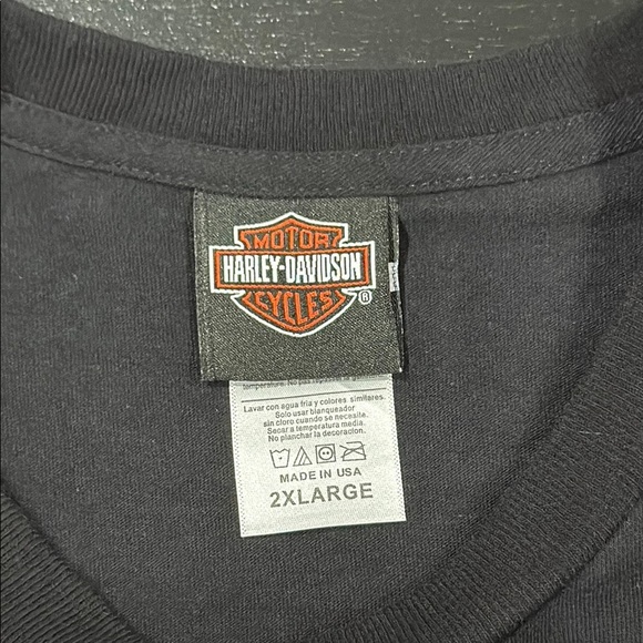 Harley-Davidson Black T-Shirt with Patriotic Pin-Up Girl with Flag - 2XL - Picture 2 of 5